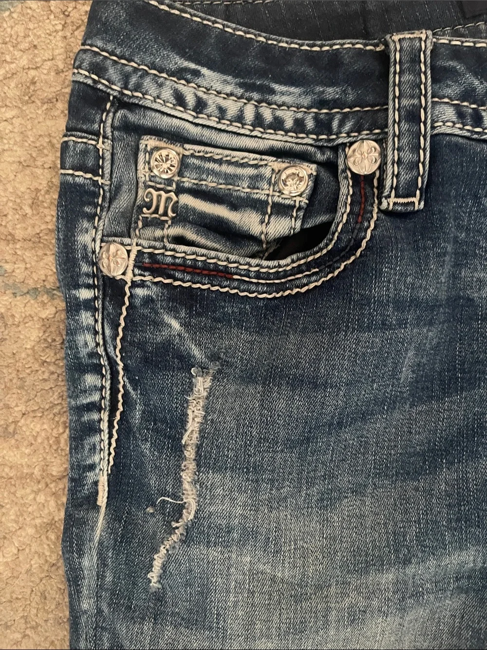 Miss Me Flare Jeans . Patriotic Bull . Size 29 - Picture 8 of 15